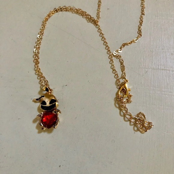 NWT‎ Adorable Gold Oogie Boogie with Red Heart Adjustable Valentines Ne… - Picture 3 of 4